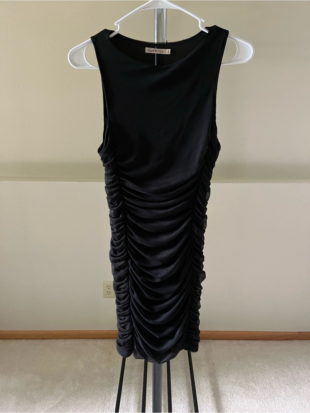 Black Ruched Sheath Dress